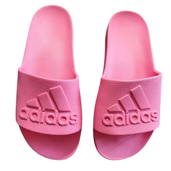 Adidas Adilette Aqua Pink Fusion Slip On Slides M8 W9 - Picture 1 of 8